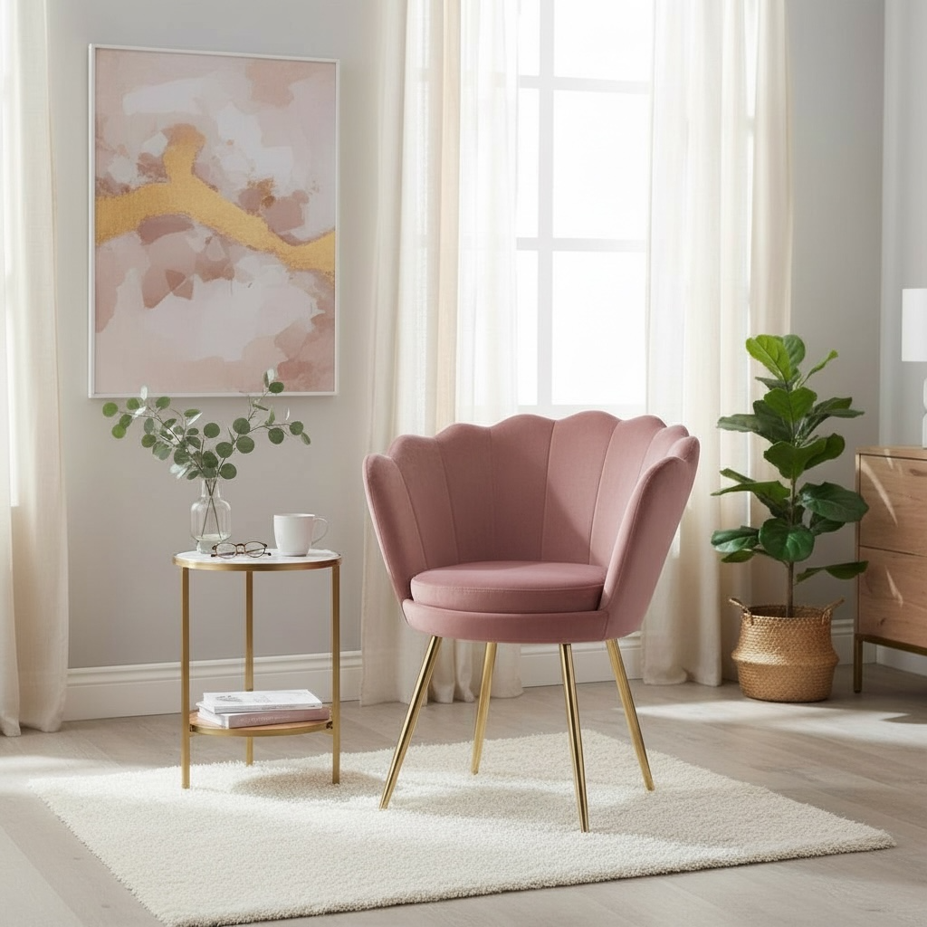 Fotel muszelka Shell różowy